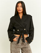 Cropped Trench | Black