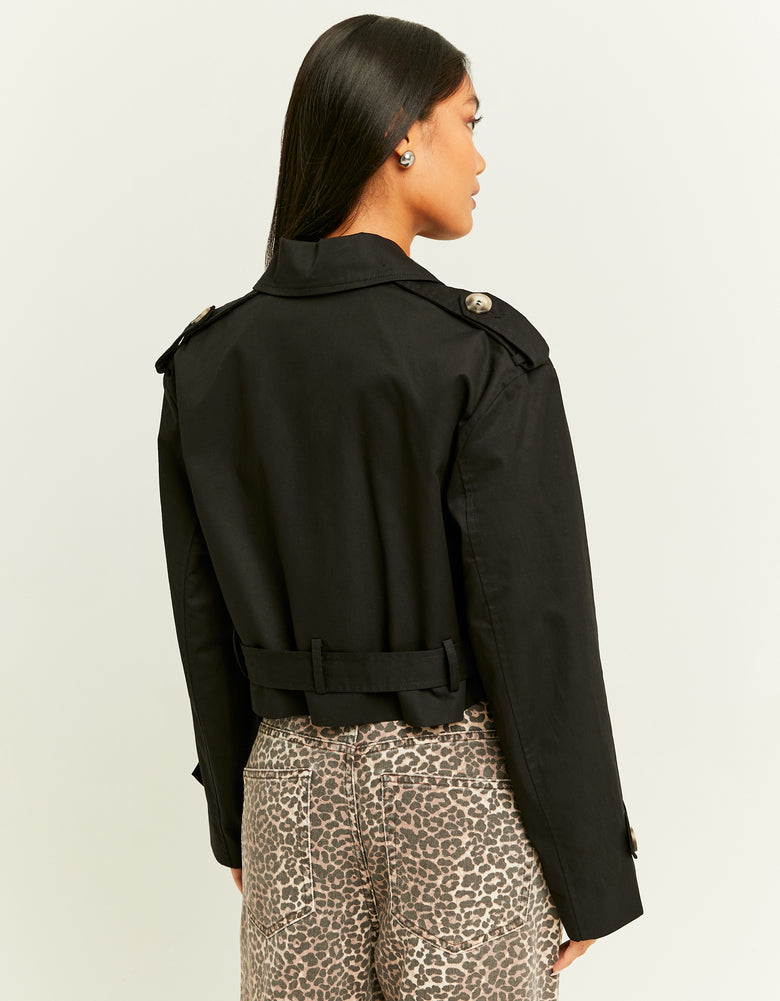 Cropped Trench | Black