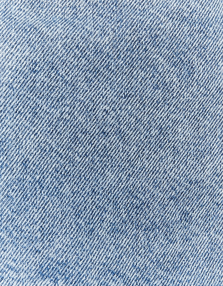 Denim Jacket with Shearling Details | Blue Wash