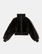 Fake Fur Jacket with Zip | Black