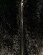 Fake Fur Jacket with Zip | Black