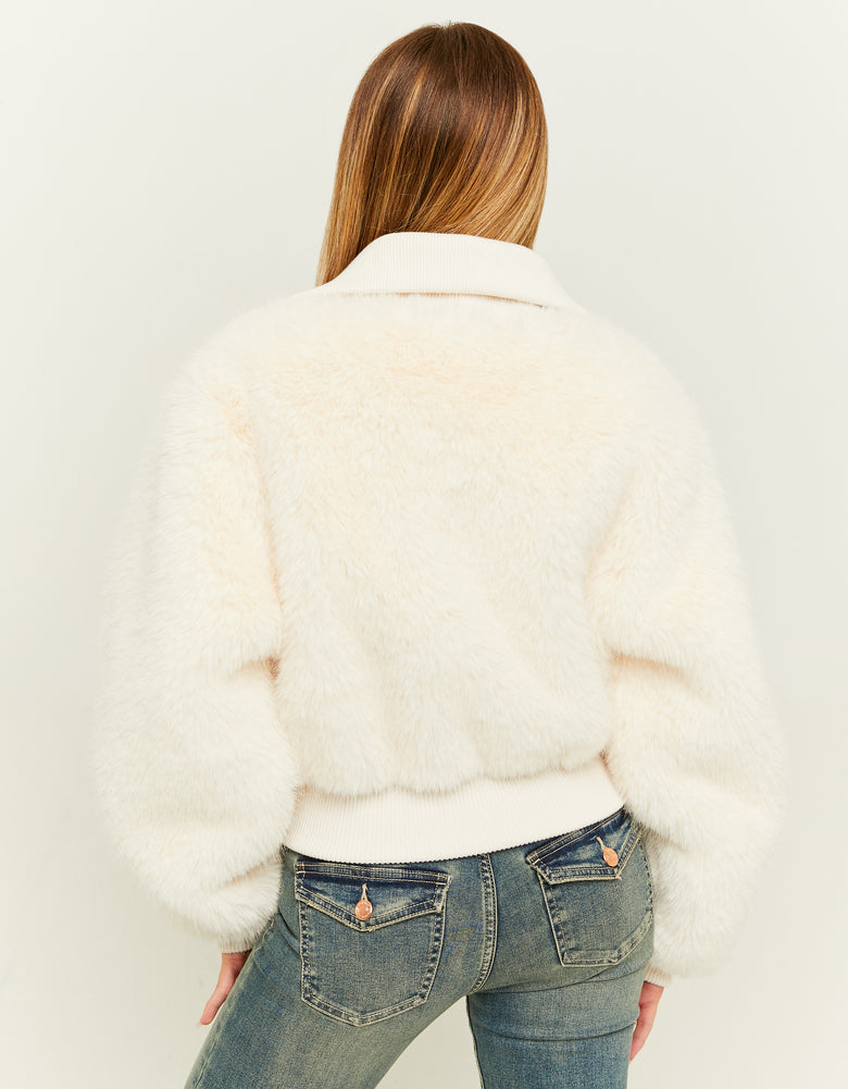 Fake Fur Jacket with Zip | Off White