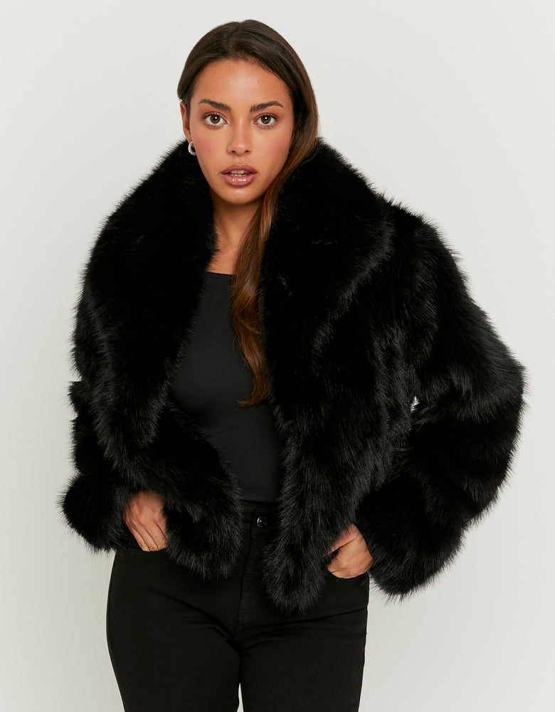 Faux Fur Jacket | Black