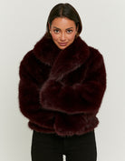 Faux Fur Jacket | Bordeau