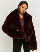 Faux Fur Jacket | Bordeau