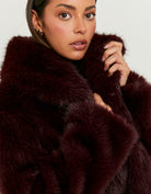 Faux Fur Jacket | Bordeau