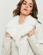 Biker Jacket with Faux Fur | Off White