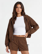 Zip Up Jacket | Brown