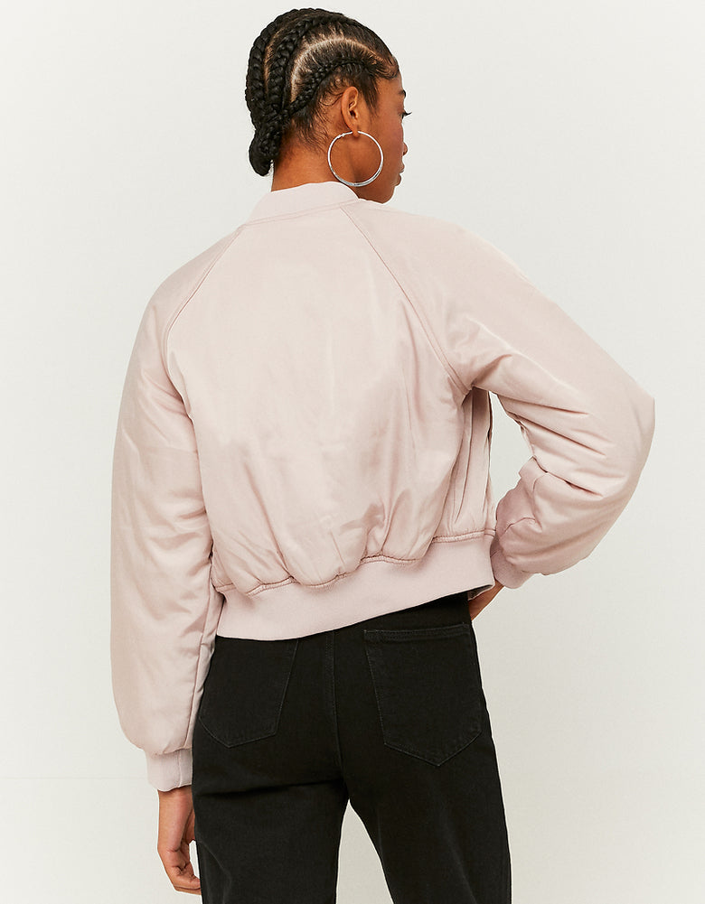 Cropped Bomber Jacket | Pink