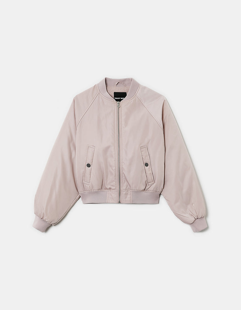 Cropped Bomber Jacket | Pink