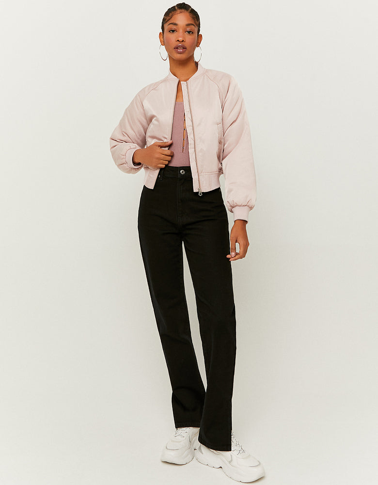Cropped Bomber Jacket | Pink