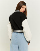 Cropped Varsity Jacket | Black