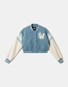 Cropped Varsity Jacket | Blue