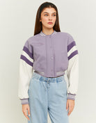 Cropped Varsity Jacket | Purple
