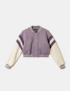 Cropped Varsity Jacket | Purple