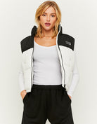 Sleeveless Puffer Jacket | Black-White
