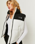 Sleeveless Puffer Jacket | Black-White
