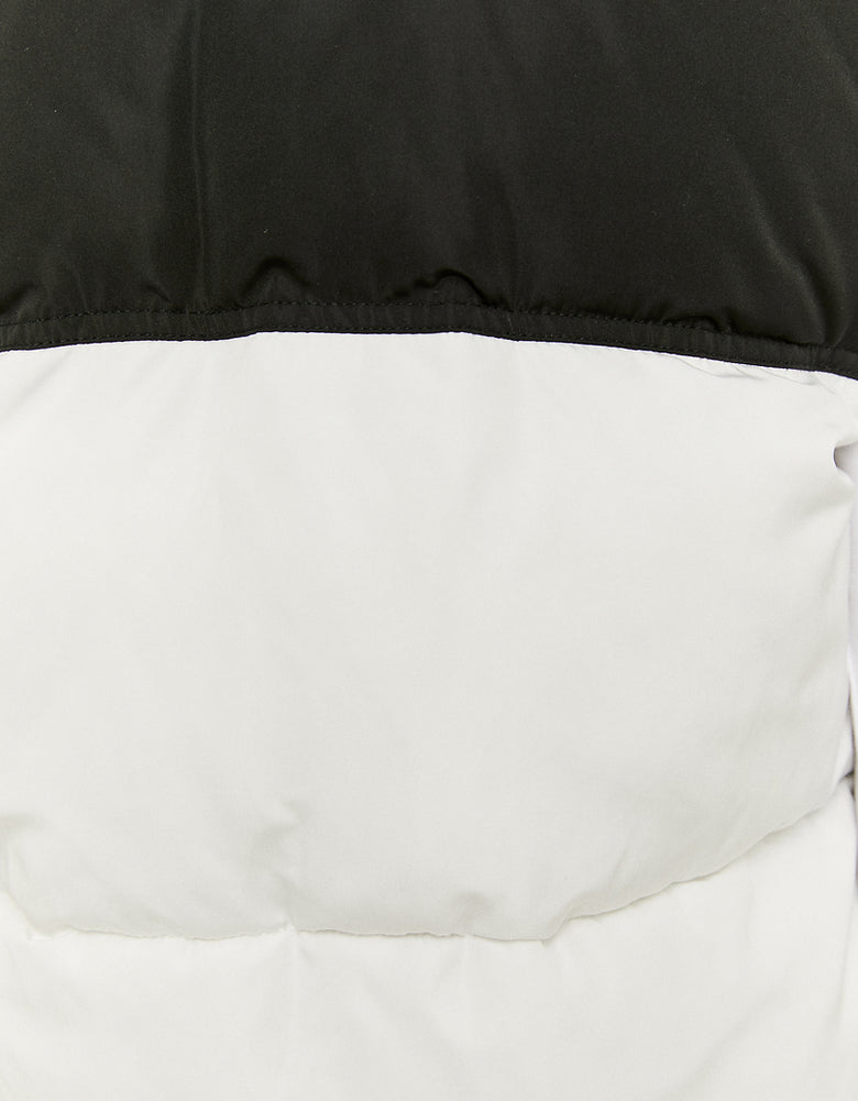 Sleeveless Puffer Jacket | Black-White