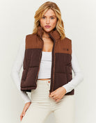 Sleeveless Puffer Jacket | Brown