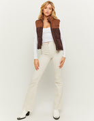 Sleeveless Puffer Jacket | Brown