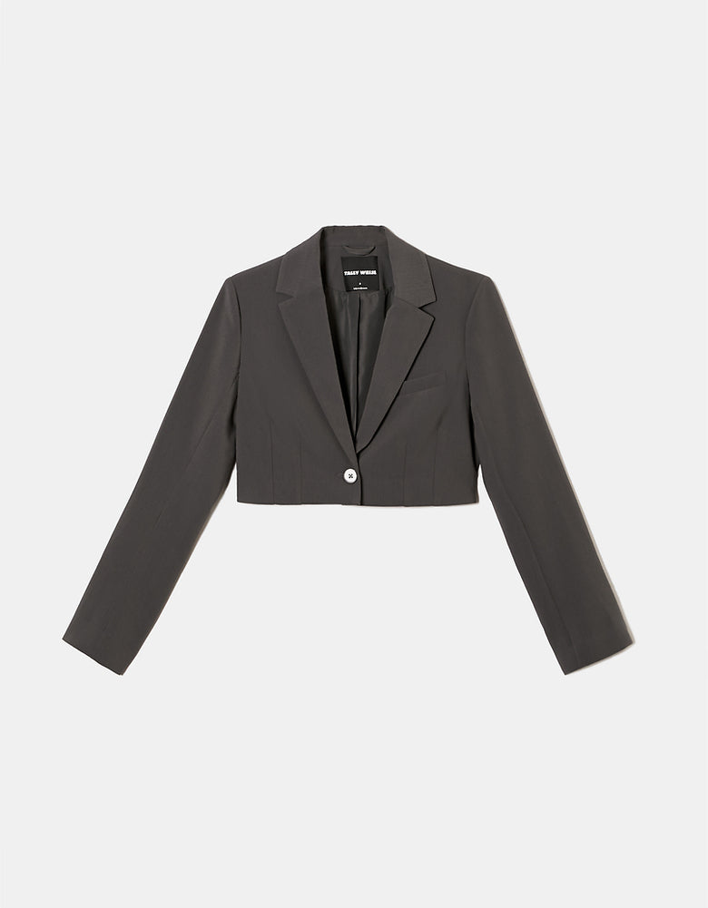 Cropped Blazer | Grey