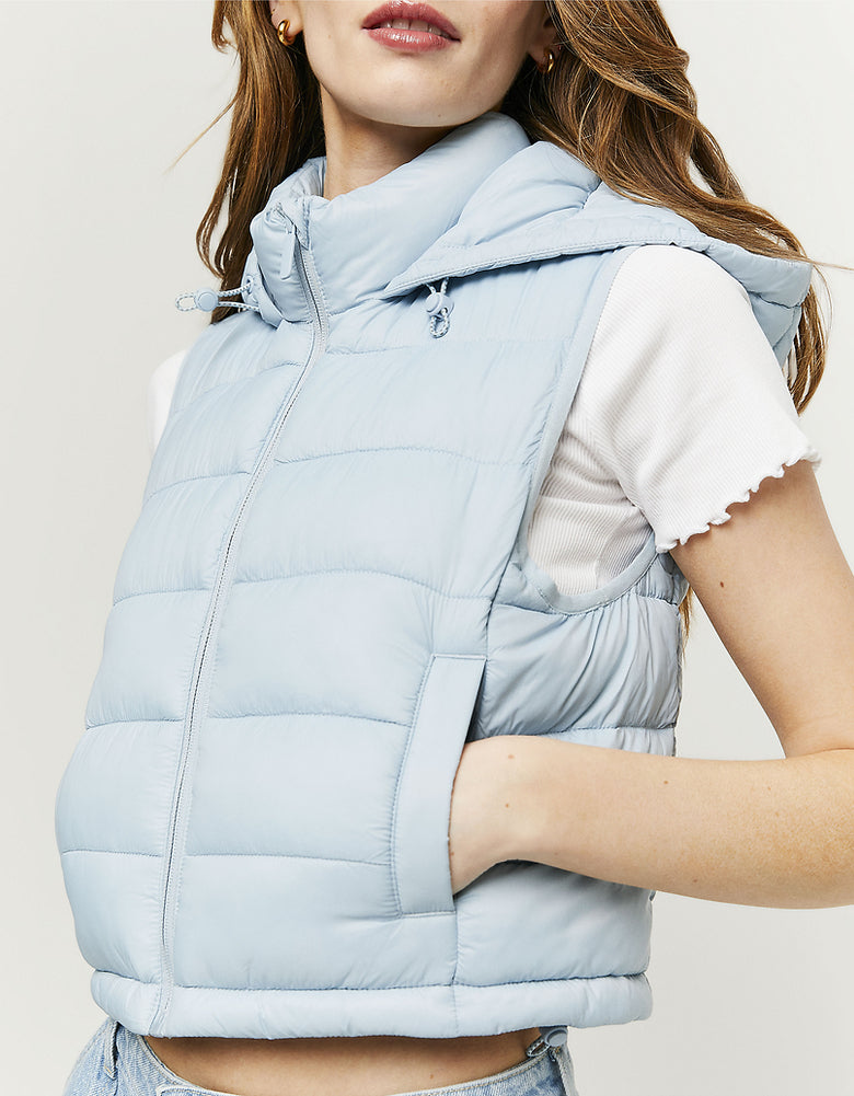 Sleeveless Padded Jacket | Blue