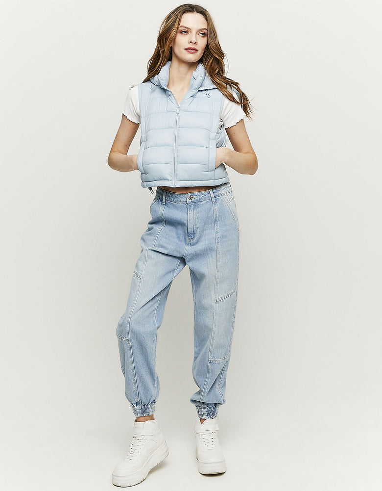 Sleeveless Padded Jacket | Blue