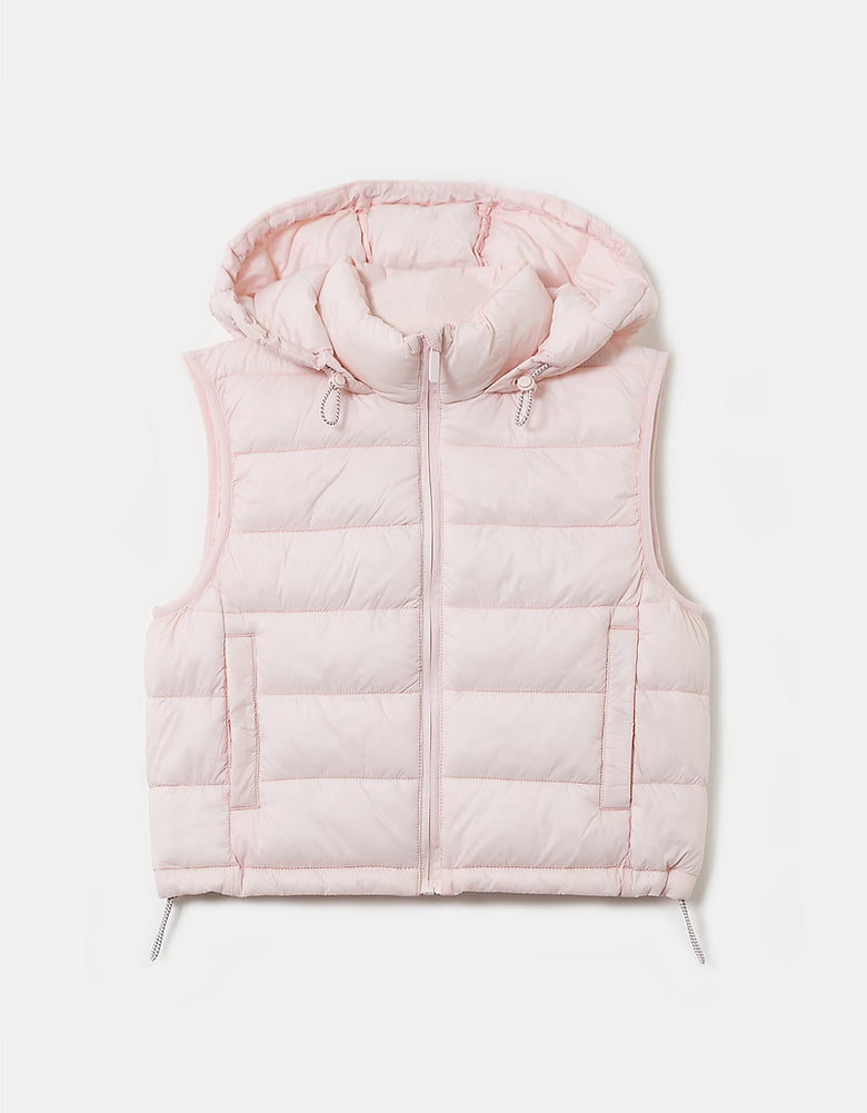 Sleeveless Padded Jacket | Pink