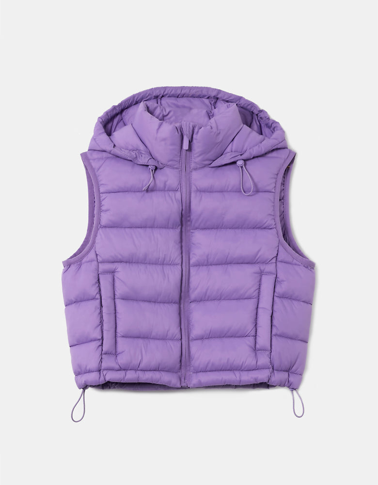Sleeveless Padded Jacket | Purple