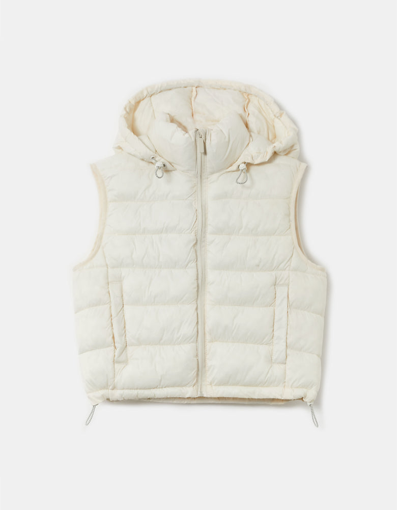 Sleeveless Padded Jacket | White