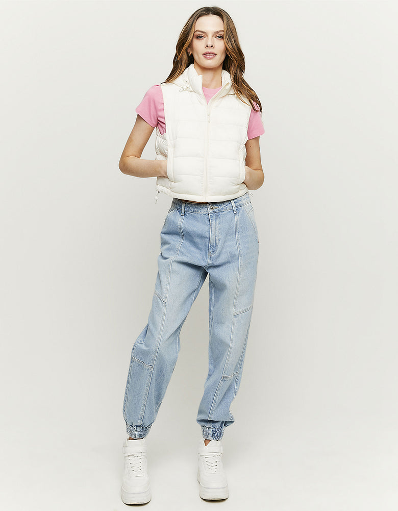 Sleeveless Padded Jacket | White