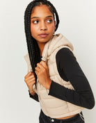 Lightweight Sleeveless Padded Jacket | Beige