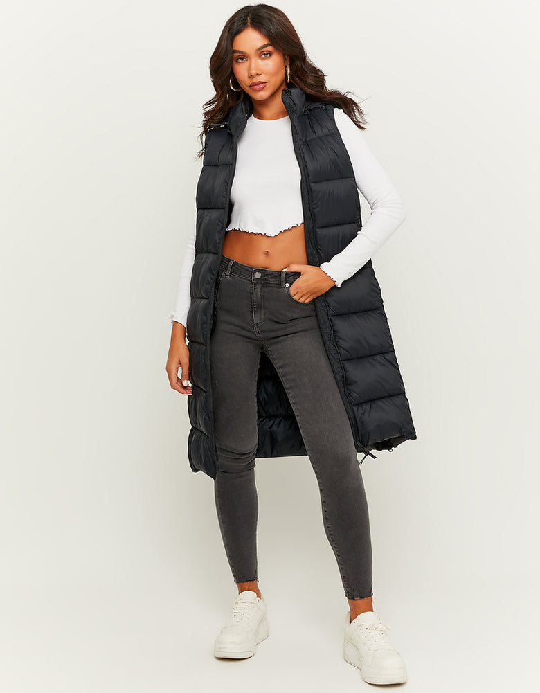 Long Padded Jacket | Black
