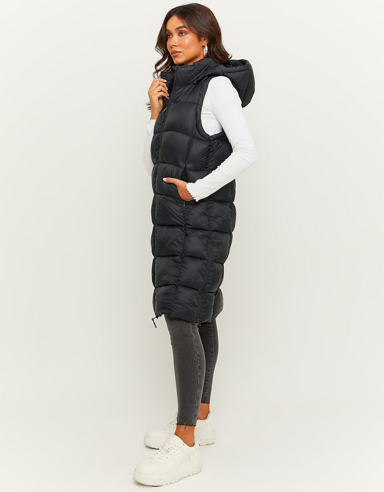 Long Padded Jacket | Black