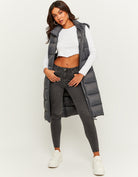 Long Padded Jacket | Grey