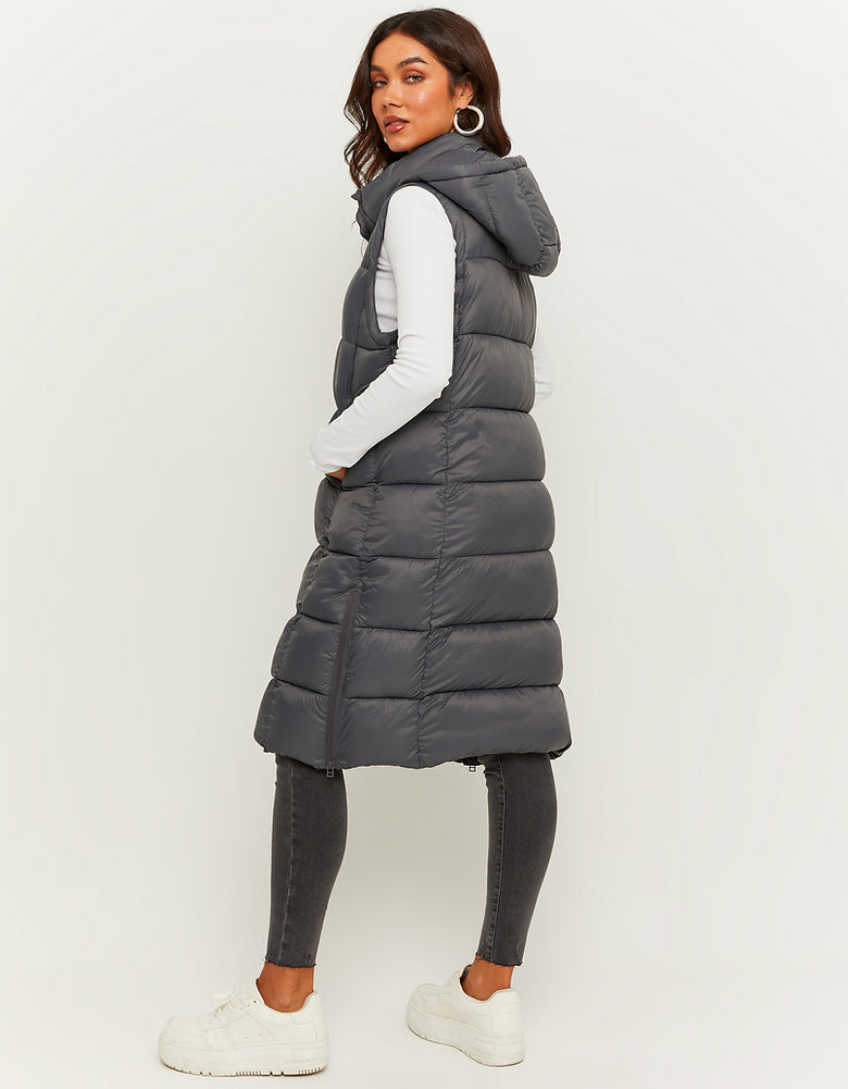Long Padded Jacket | Grey