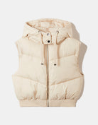 Cropped Padded Vest with Removable Hood | Off White