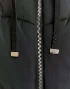 Cropped Padded Vest with Removable Hood | Black