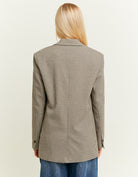 Checkered Double Breasted Blazer | Brown Checks