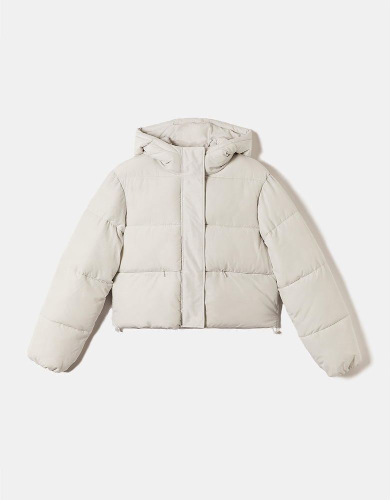 Cropped Padded Jacket | Light Grey