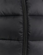 Cropped Padded Vest with Hood | Black