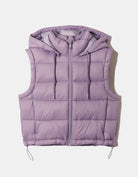 Cropped Padded Vest with Hood | Purple
