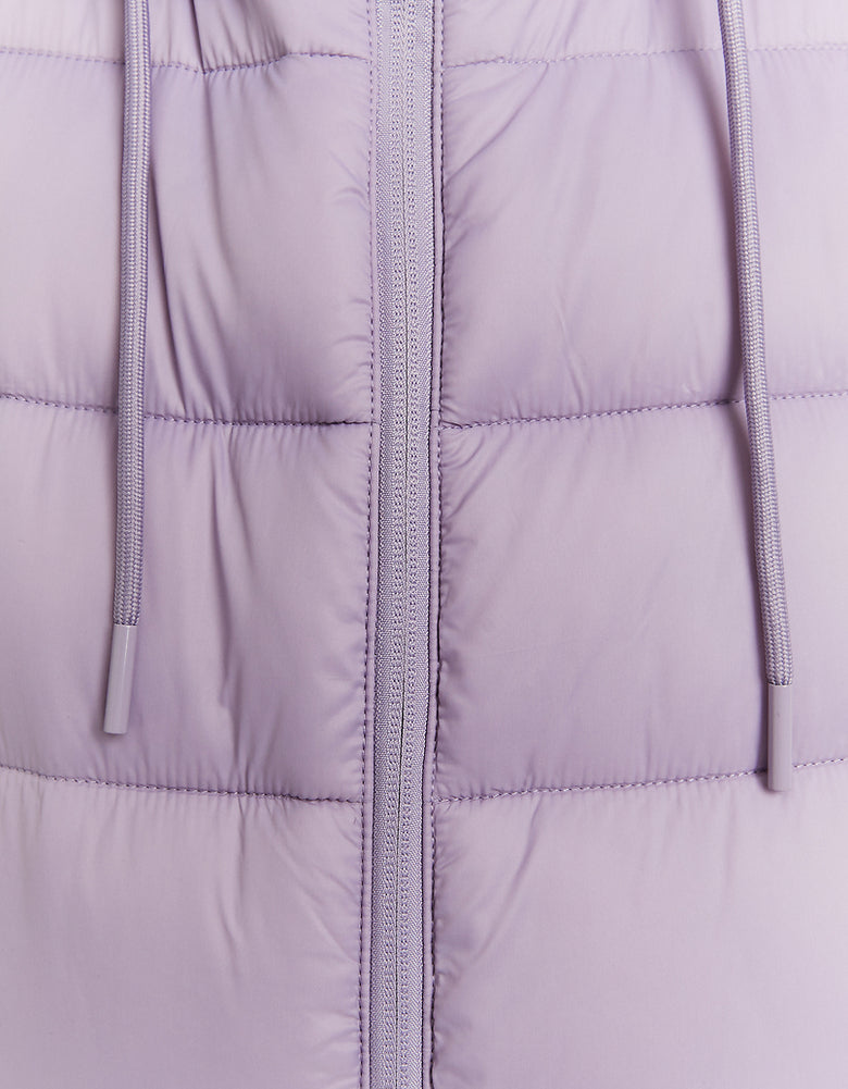 Cropped Padded Vest with Hood | Purple