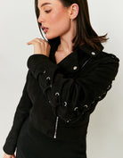 Suede Biker Jacket | Black