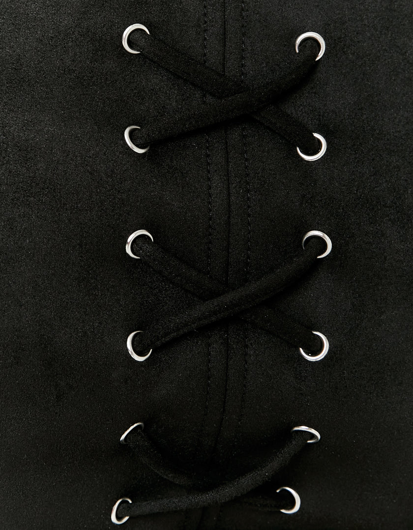 Suede Biker Jacket | Black