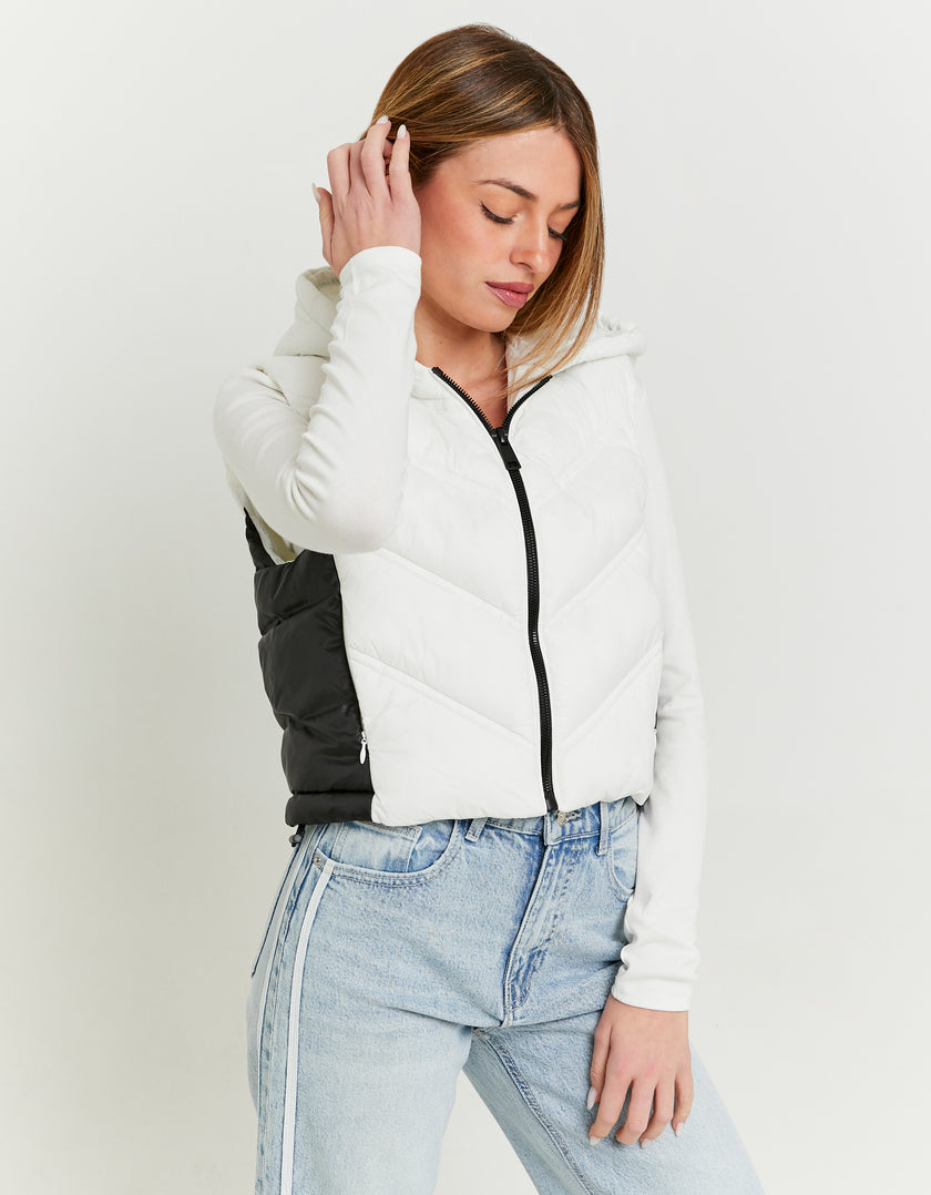 Light Padded Vest | Black-Off White