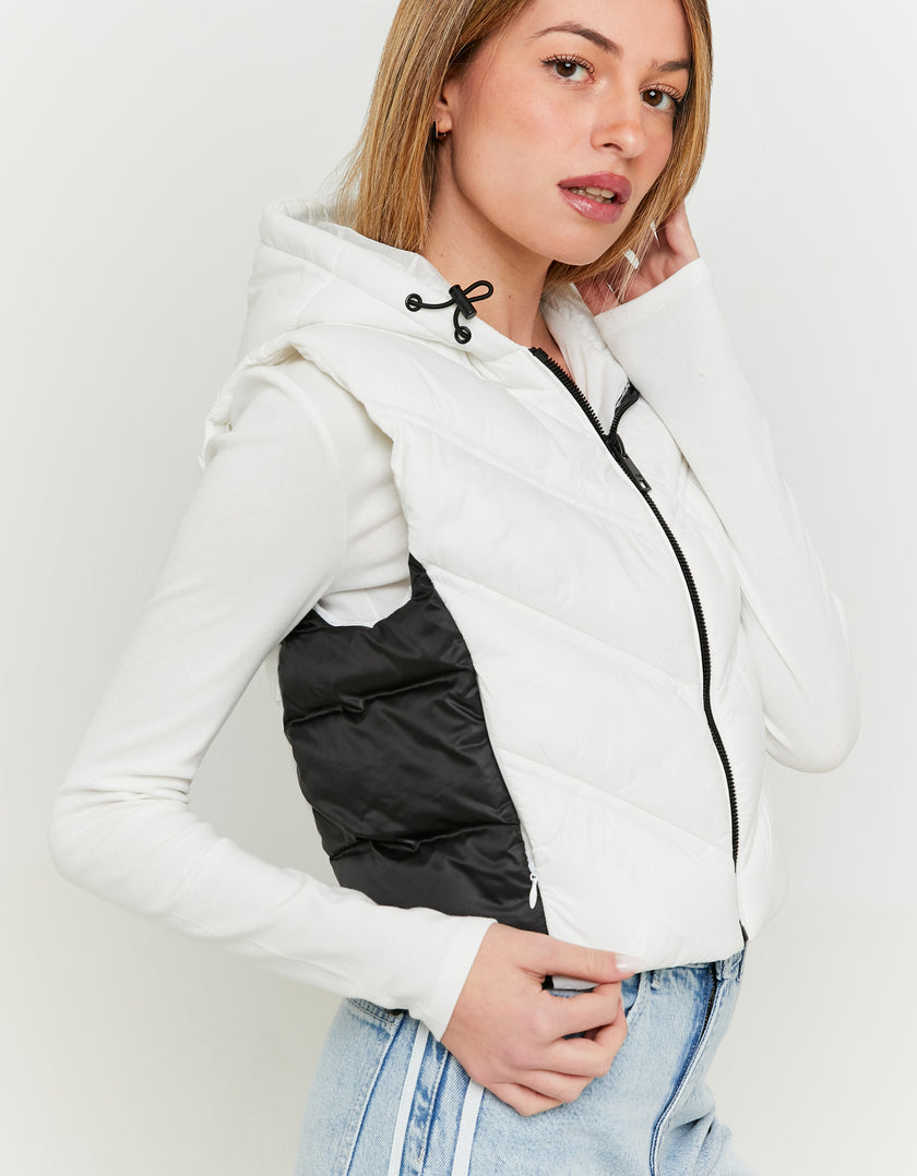 Light Padded Vest | Black-Off White