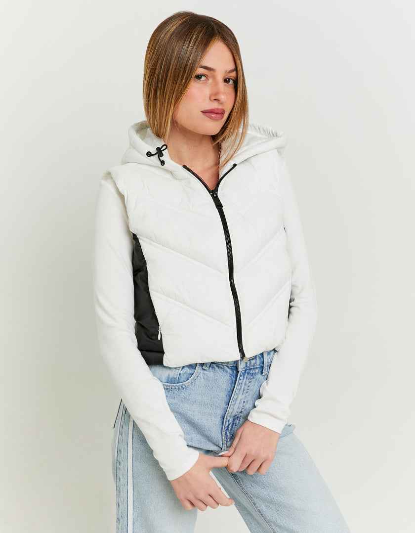 Light Padded Vest | Black-Off White