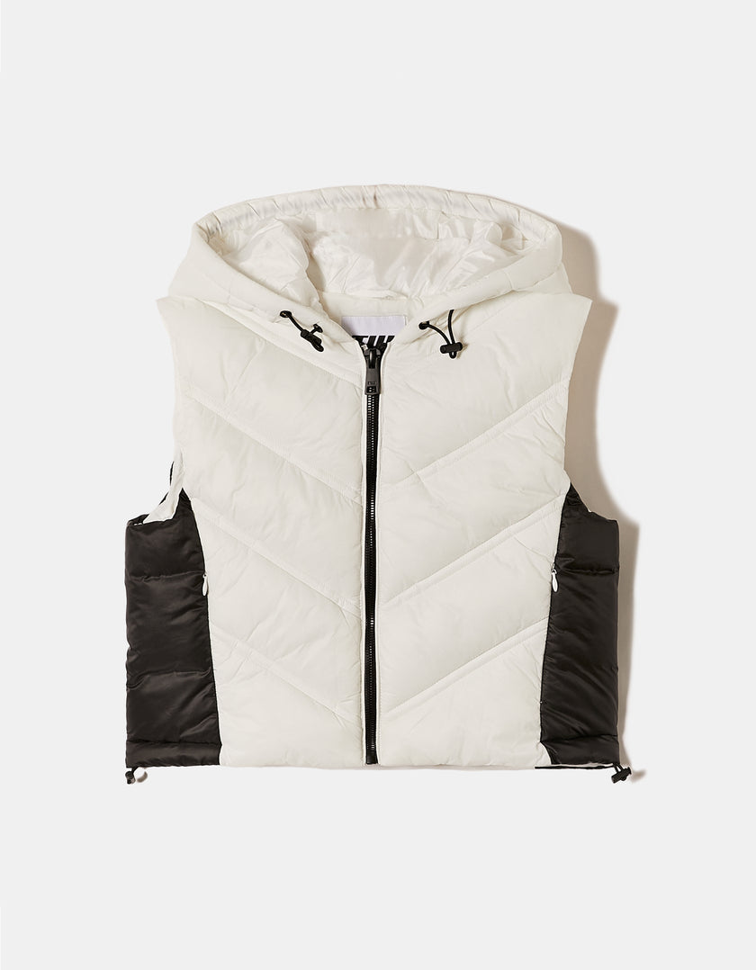 Light Padded Vest | Black-Off White
