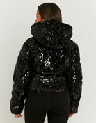 Sequined Padded Jacket | Black